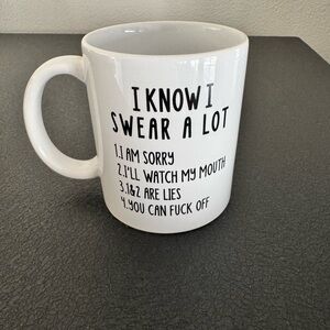 White Ceramic Mug with Humorous Text